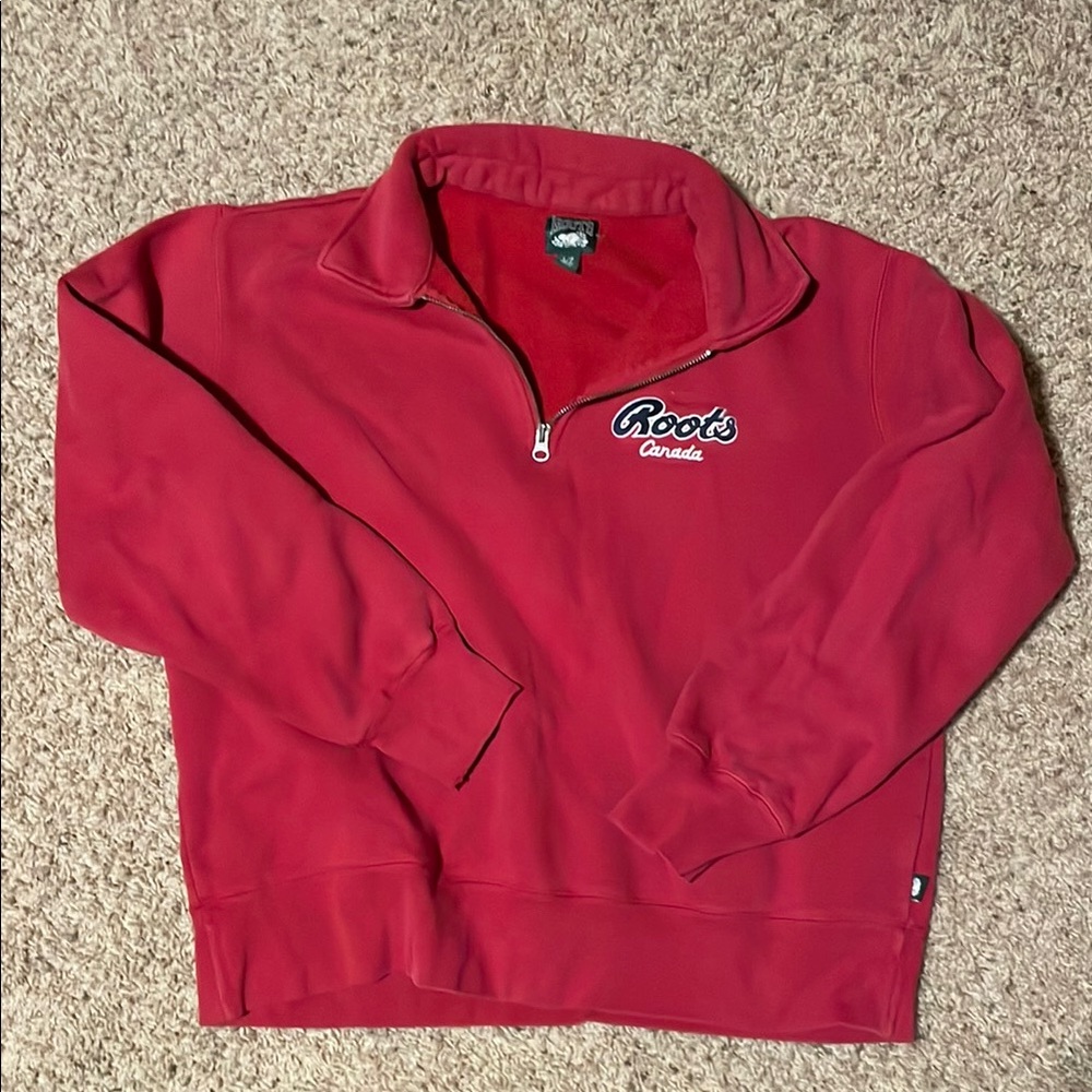 Roots Red Quarter-Zip Sweatshirt